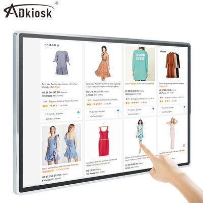 Android FHD Advertising ป้ายดิจิตอล 55 นิ้ว 65 นิ้วโฆษณา LCD Display