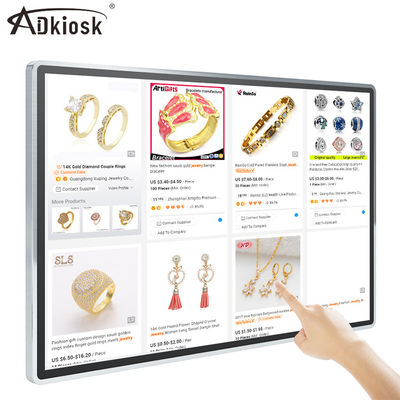Android FHD Advertising ป้ายดิจิตอล 55 นิ้ว 65 นิ้วโฆษณา LCD Display