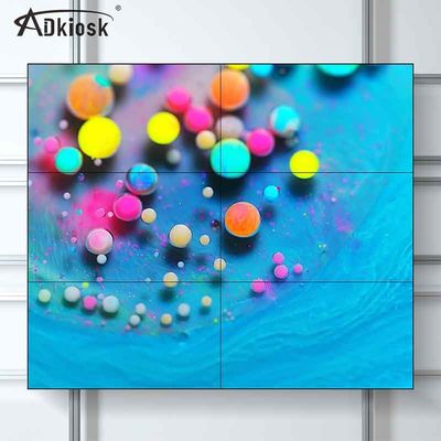 1.8 มม. Bezel 49 นิ้ว LCD Video Wall Display หน้าจอดิจิตอล 500 cdm ความสว่าง 2x3