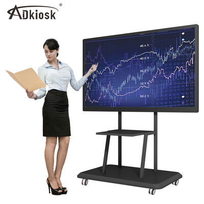 65 นิ้วอินฟราเรดอินเตอร์แอคทีฟไวท์บอร์ดอิเล็กทรอนิกส์ 4k LCD Digital Super Clear