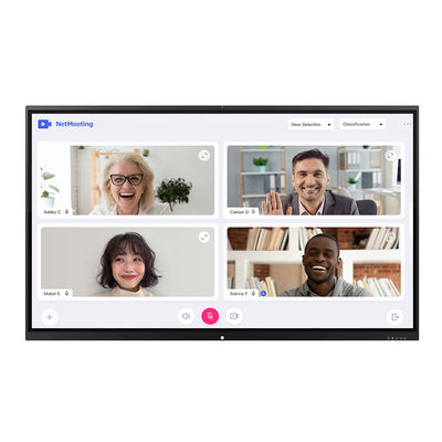 Smart 4k Touch Screen กระดานไวท์บอร์ดแบบโต้ตอบ 65 นิ้ว 3840X2160 สำหรับการประชุม
