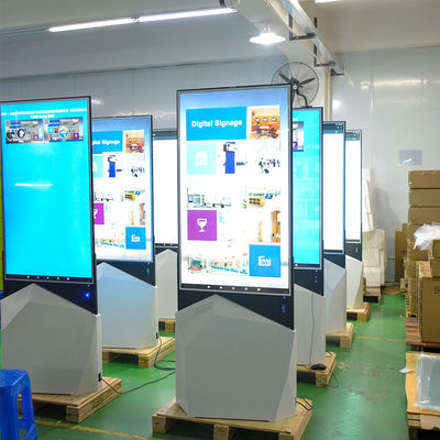 ขาตั้งพื้นป้ายดิจิตอล OLED ขนาด 55 นิ้วสองด้าน ตั้งพื้นป้ายดิจิตอล