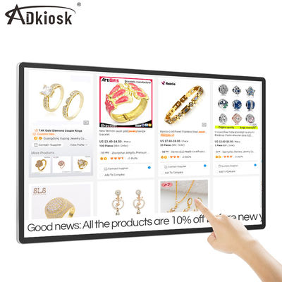 ตู้หน้าจอสัมผัสแบบโต้ตอบขนาด 32-55 นิ้วติดผนังอินฟราเรด 3mm Glass