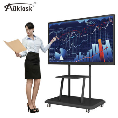 178W USB2.0 Touch Screen ไวท์บอร์ดแบบโต้ตอบ 4K ความละเอียด 55in 65in OPS