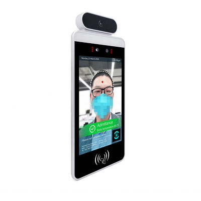 เครื่องวัดอุณหภูมิการจดจำใบหน้าอุณหภูมิ 50 ซม. ระยะทาง IP65 พร้อมหน้าจอ LCD