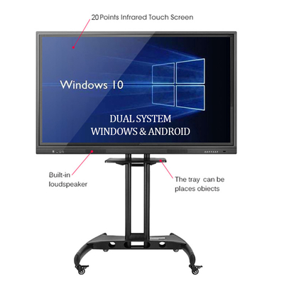 400cd/m2 Touch Screen ไวท์บอร์ดแบบโต้ตอบ CCC ไม่มีพับสำหรับห้องเรียน