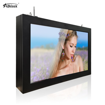 กระจกนิรภัยหน้าจอ LCD กลางแจ้ง 500cd / M2 1080p Ip55 ติดผนัง