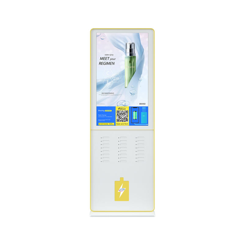 ตู้ชาร์จโทรศัพท์อินพุต 100V Kiosk / แบ่งปัน Power Bank 4G Network 24 Slots