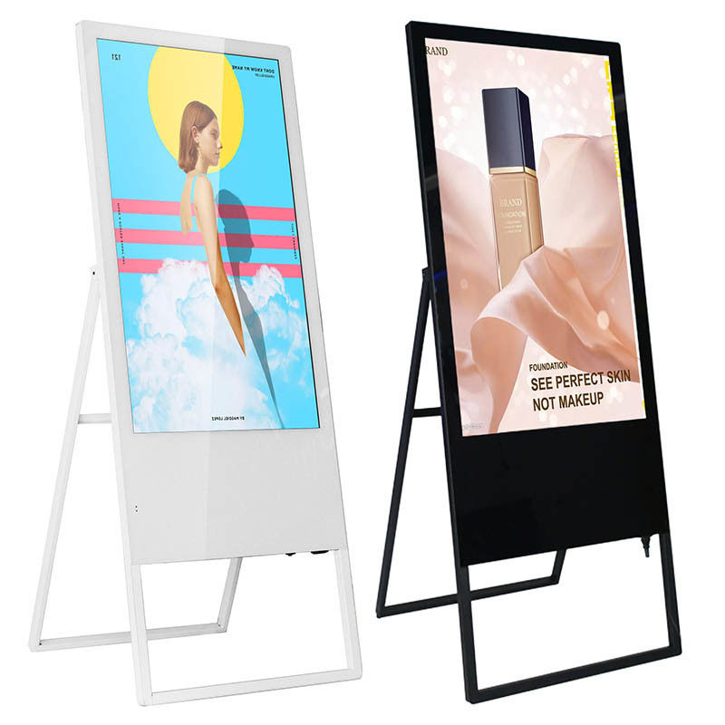 220V 16:09 ป้ายโฆษณา LCD 16.7M สี Touch Screen Totem Digital Signage