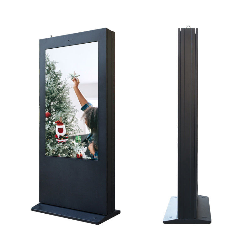 รุ่น USB หน้าจอแสดงผลโฆษณาดิจิทัลกลางแจ้ง Totem 55 นิ้ว IP65 กันฝุ่น