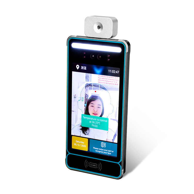IPS All In One Face Recognition Terminal เครื่องวัดอุณหภูมิการสแกน 8inch 140°F Access Control